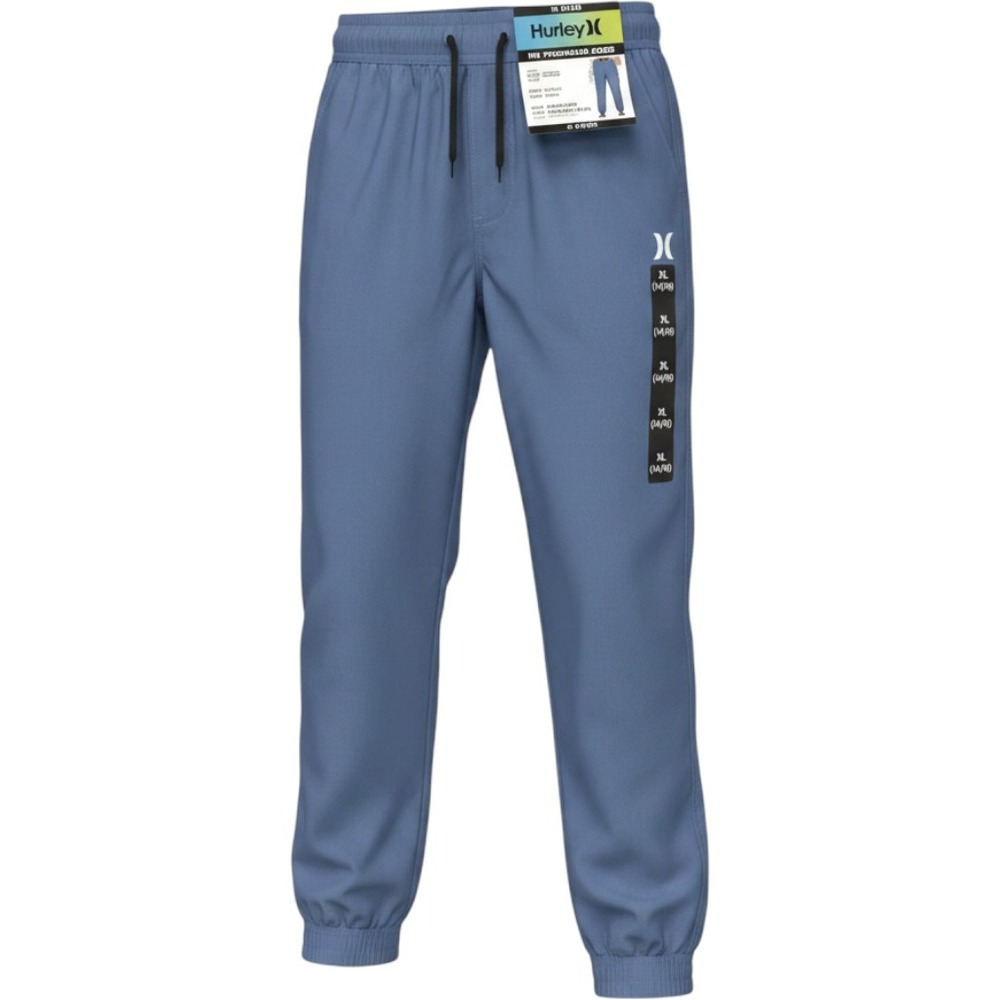 Hurley Kids Performance Jogger Pants Blue XL 14/16 Stretch Elastic Cuff Tapered